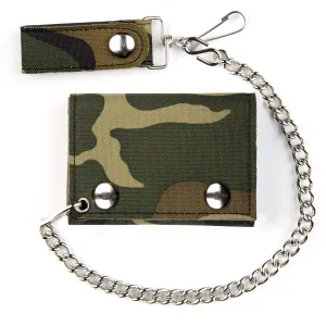 CF304  Camouflage Tri-Fold Wallet w/ Chain