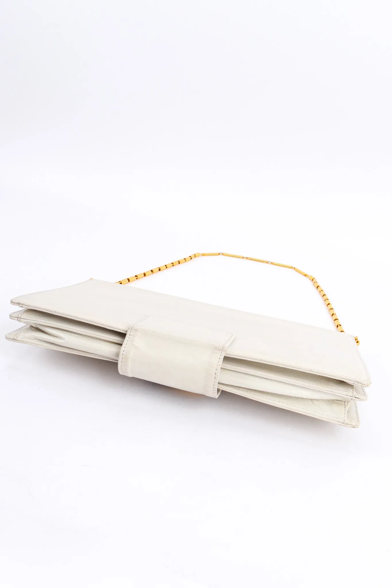 Chain Leather Envelope Clutch