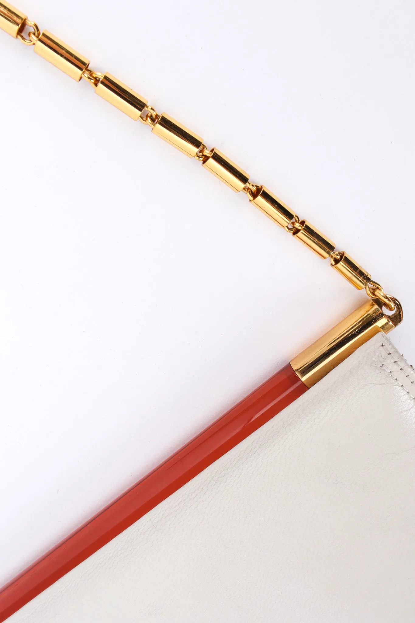Chain Leather Envelope Clutch
