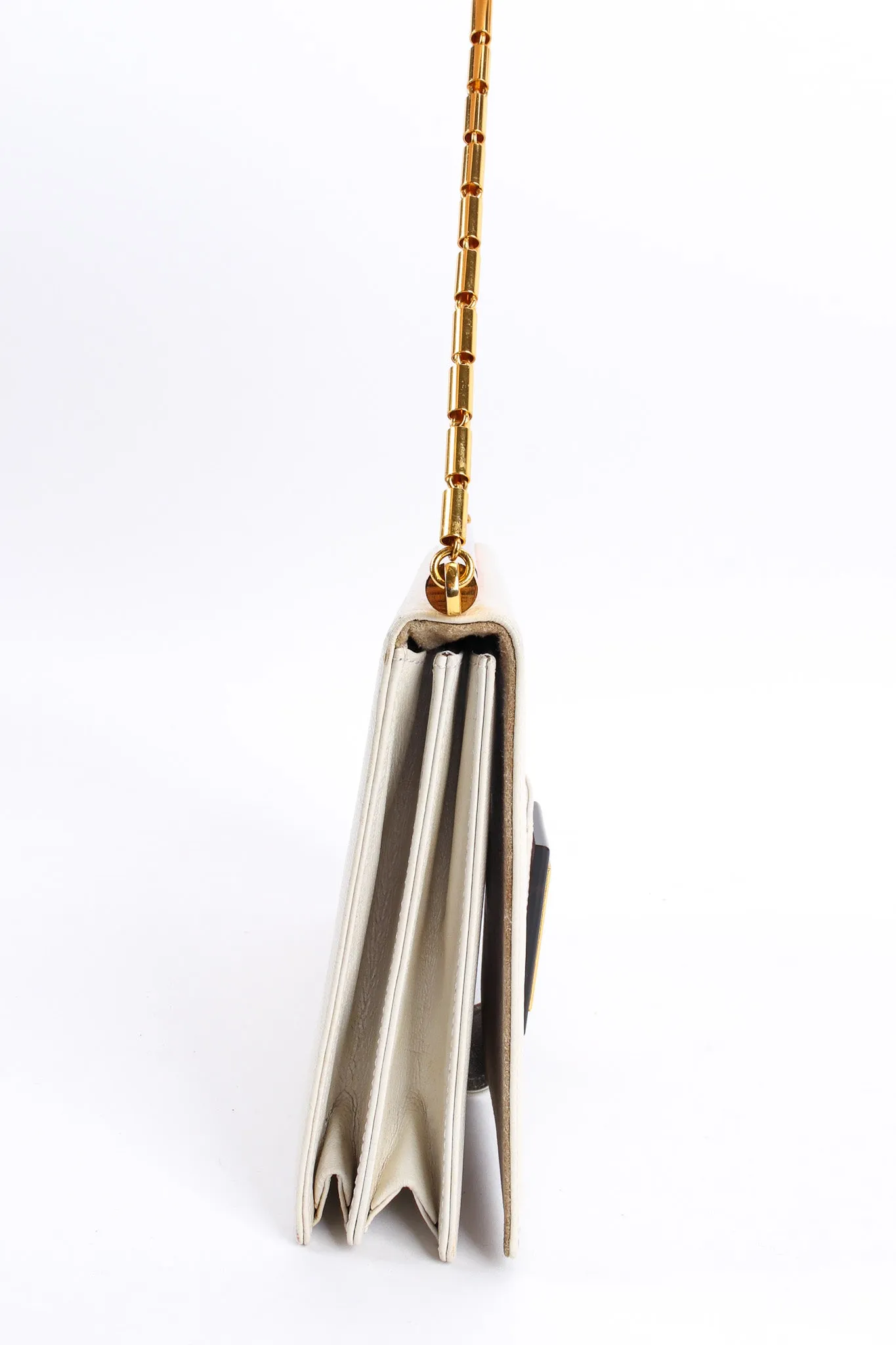 Chain Leather Envelope Clutch