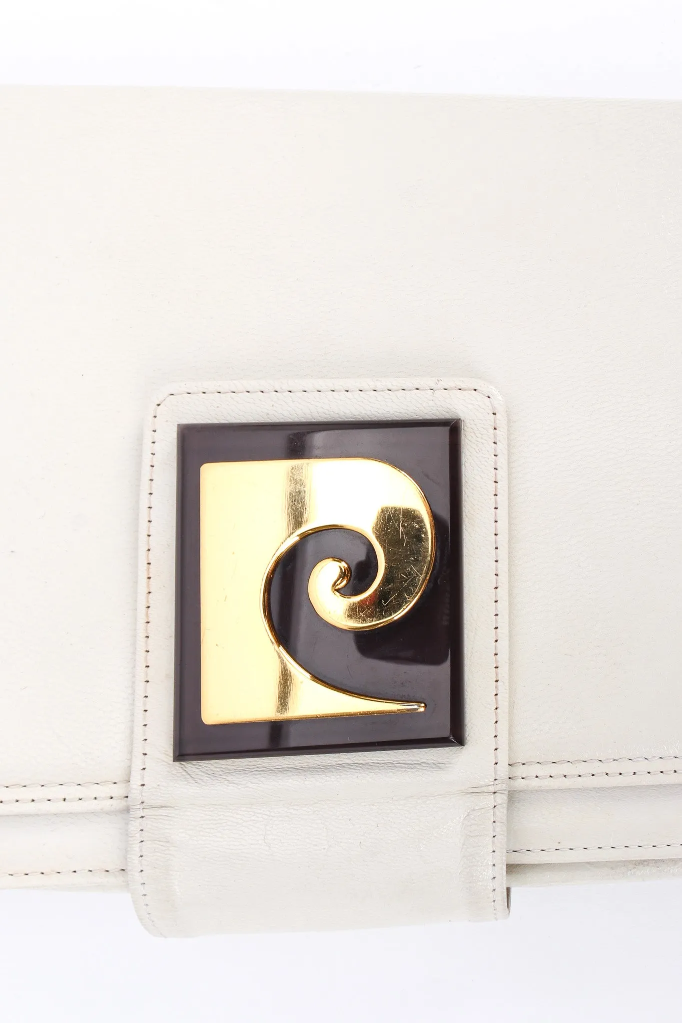 Chain Leather Envelope Clutch