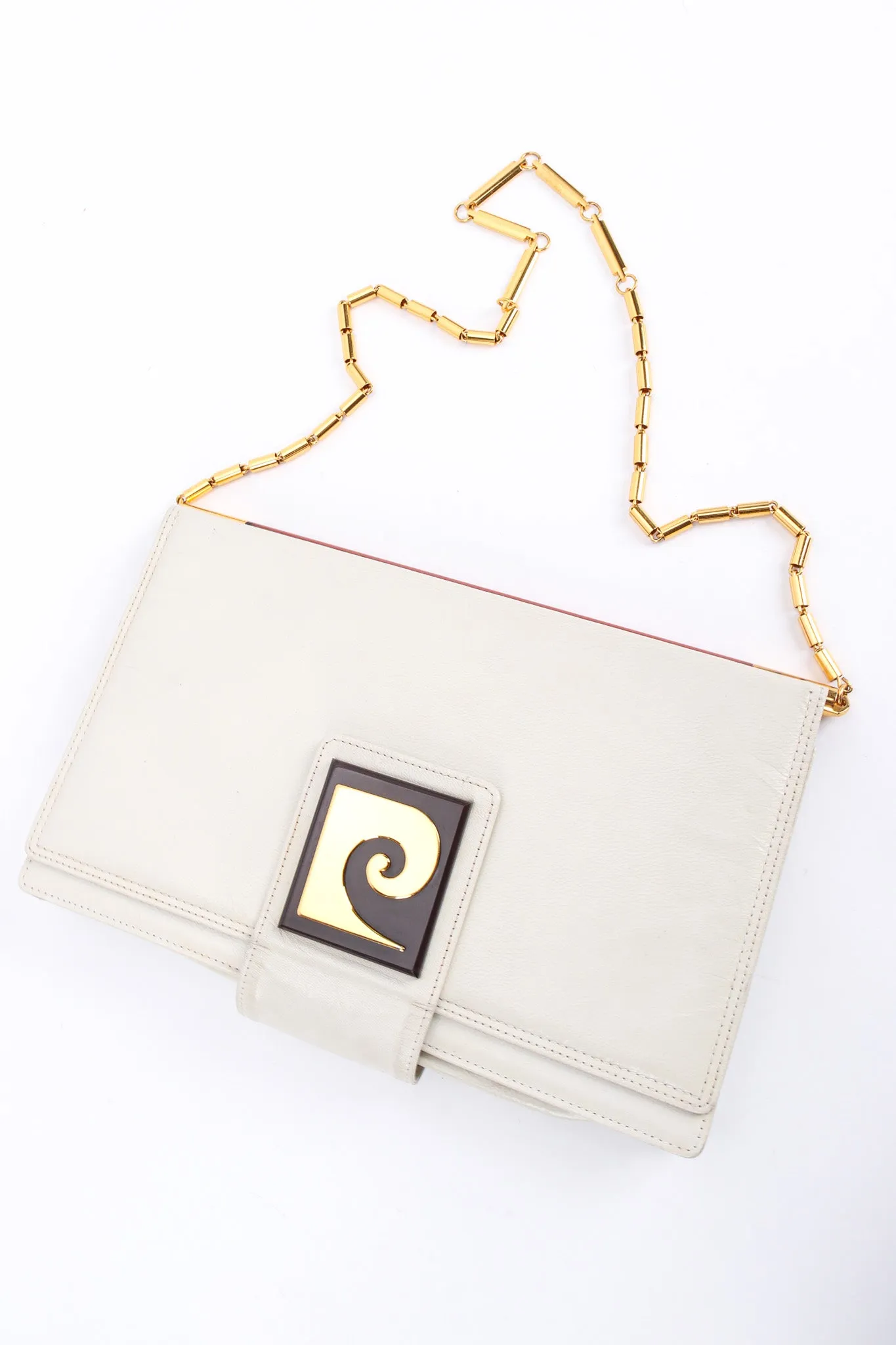 Chain Leather Envelope Clutch