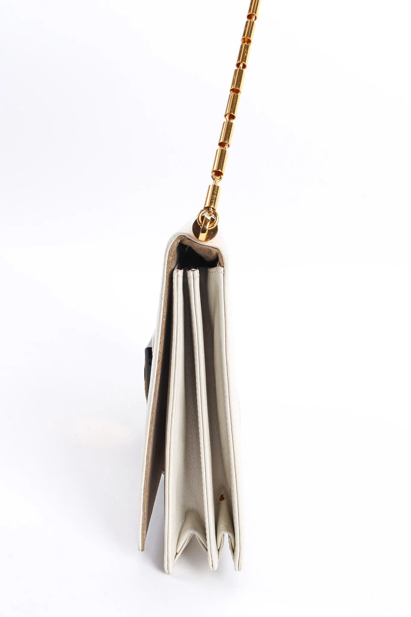 Chain Leather Envelope Clutch