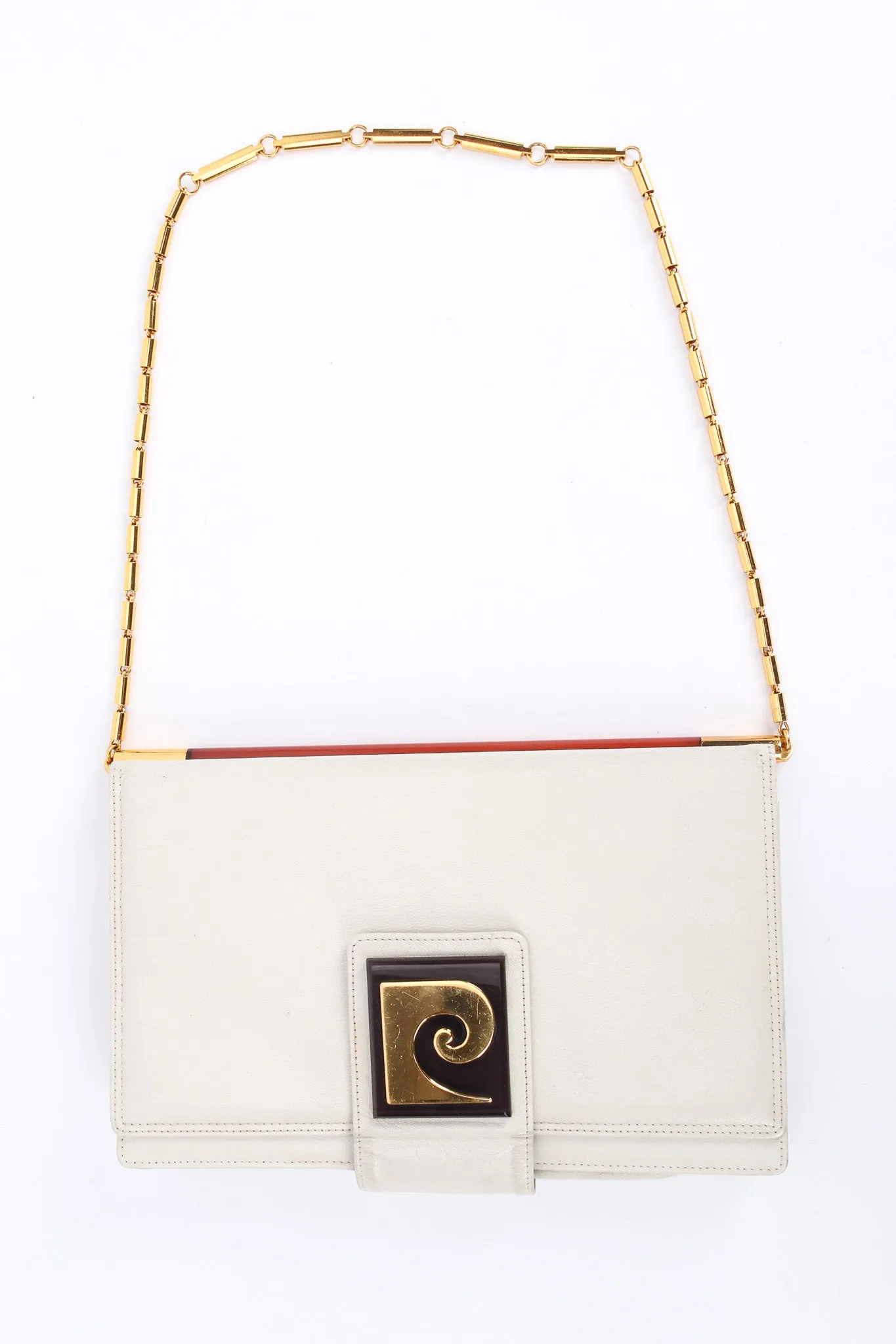 Chain Leather Envelope Clutch