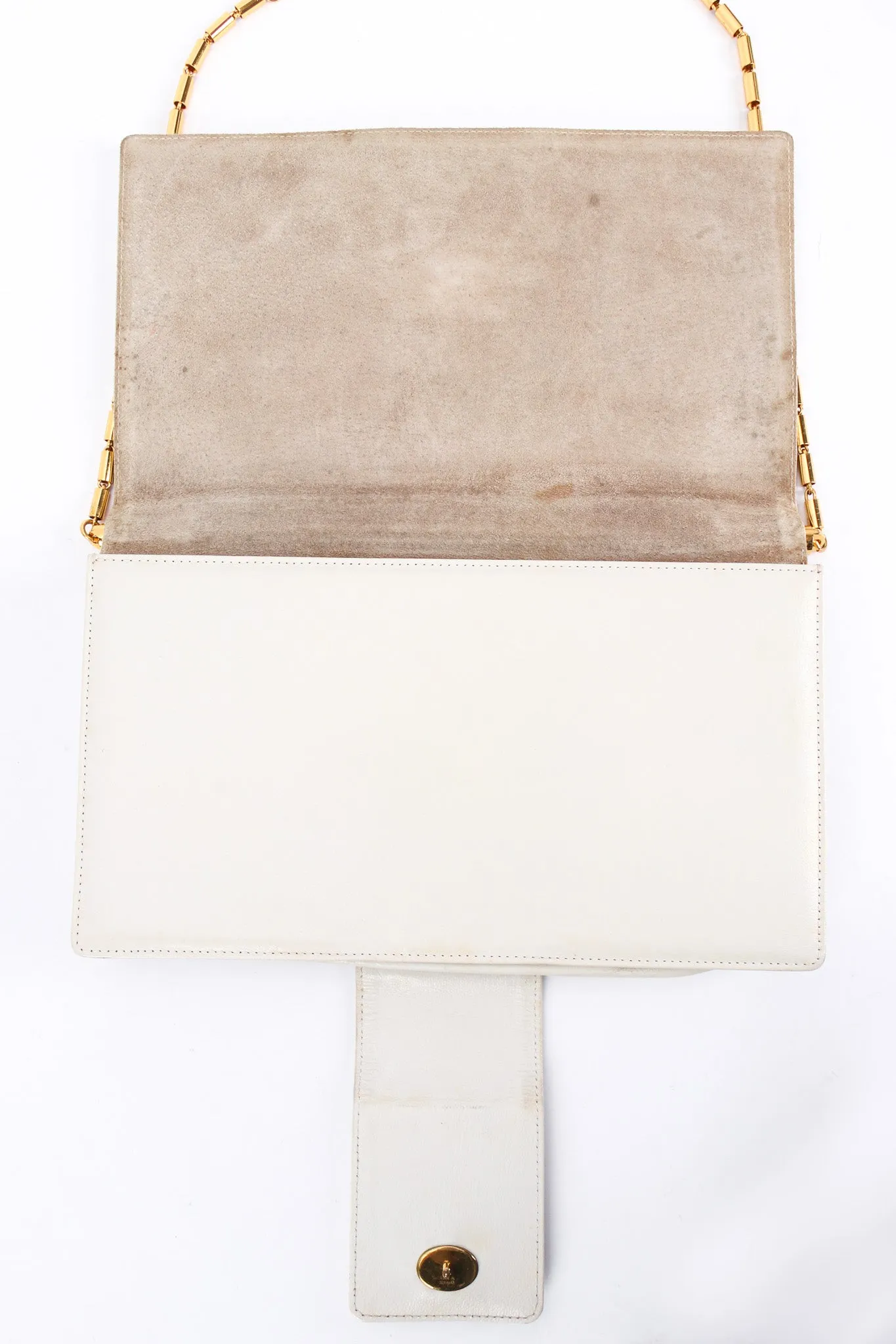 Chain Leather Envelope Clutch