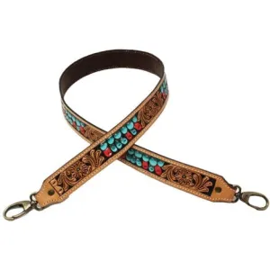 Challenger Antique Floral Tooled Leather Replacement Shoulder Strap