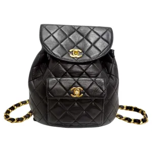 Chanel 1990s Lambskin Quilted Backpack