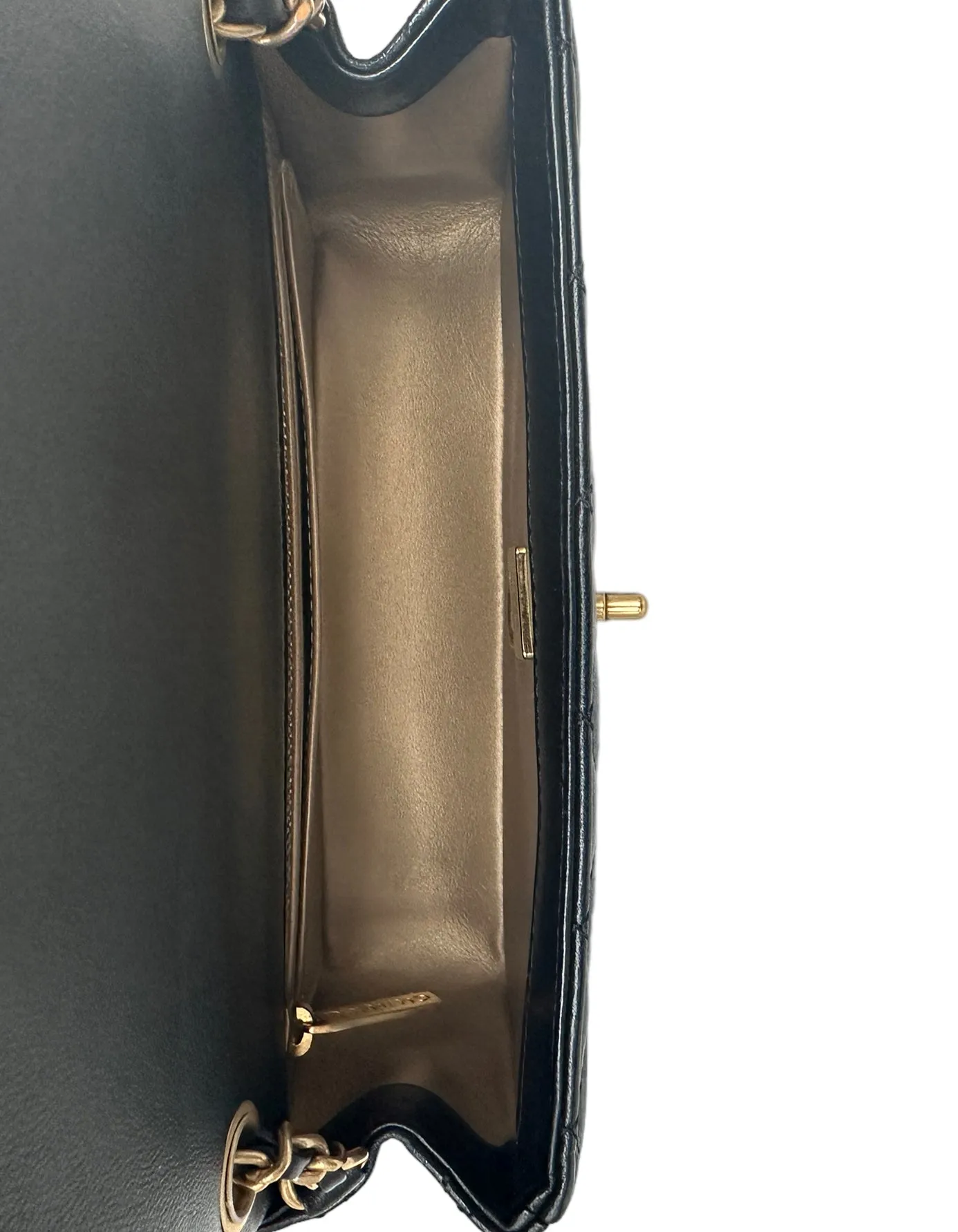Chanel 2023 Black Lambskin Quilted Rectangular CC Pearl Crush Mini Flap Bag