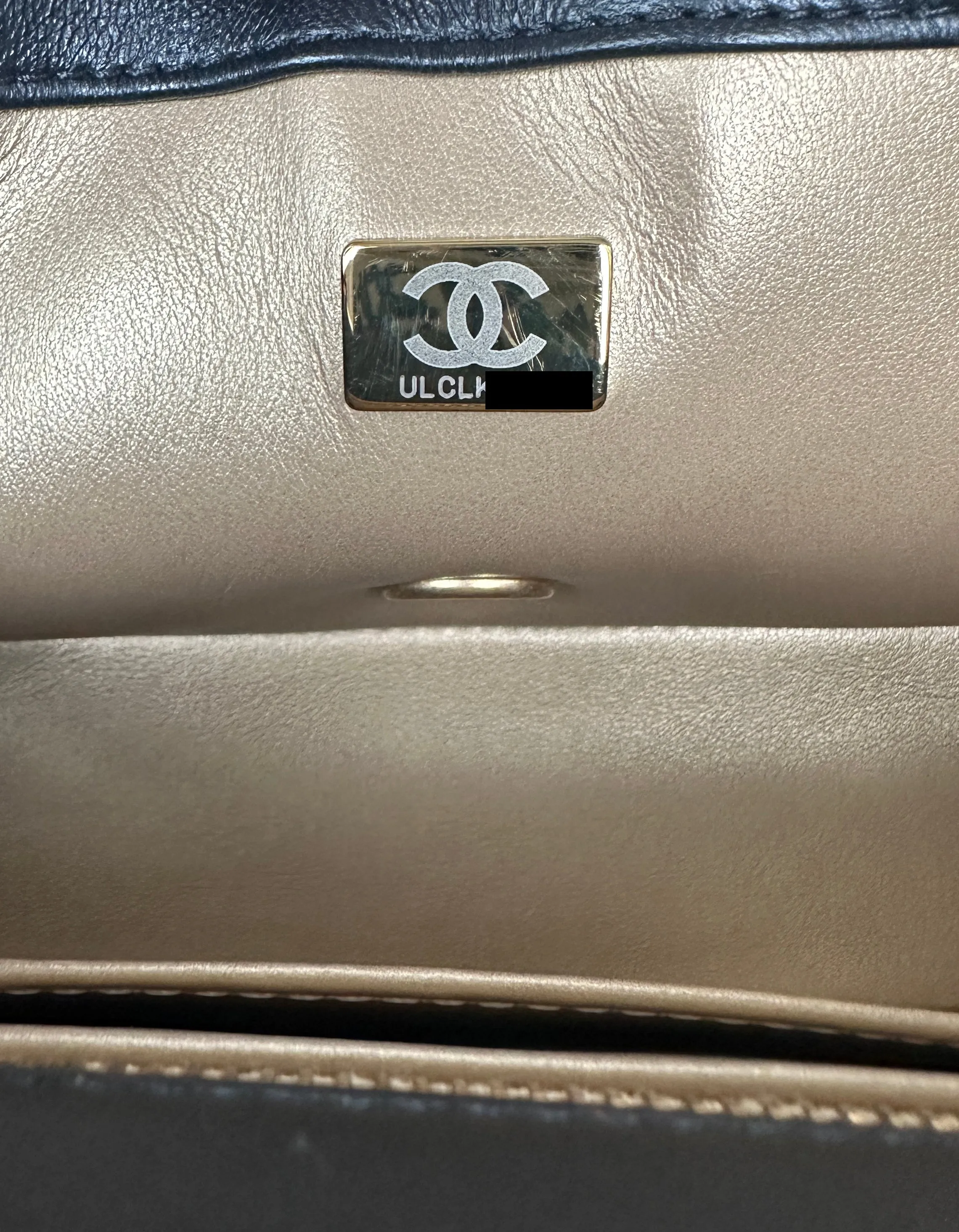Chanel 2023 Black Lambskin Quilted Rectangular CC Pearl Crush Mini Flap Bag