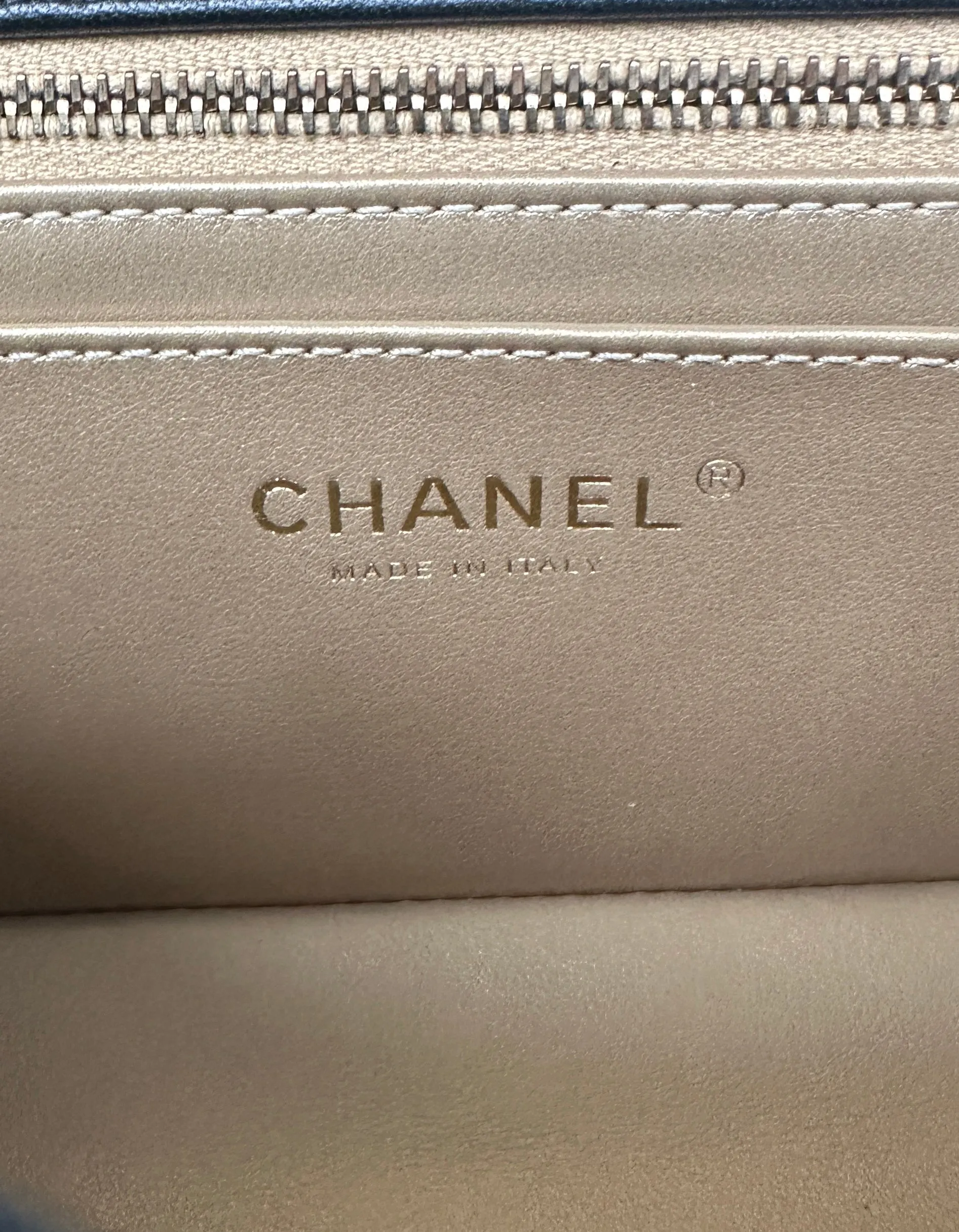 Chanel 2023 Black Lambskin Quilted Rectangular CC Pearl Crush Mini Flap Bag