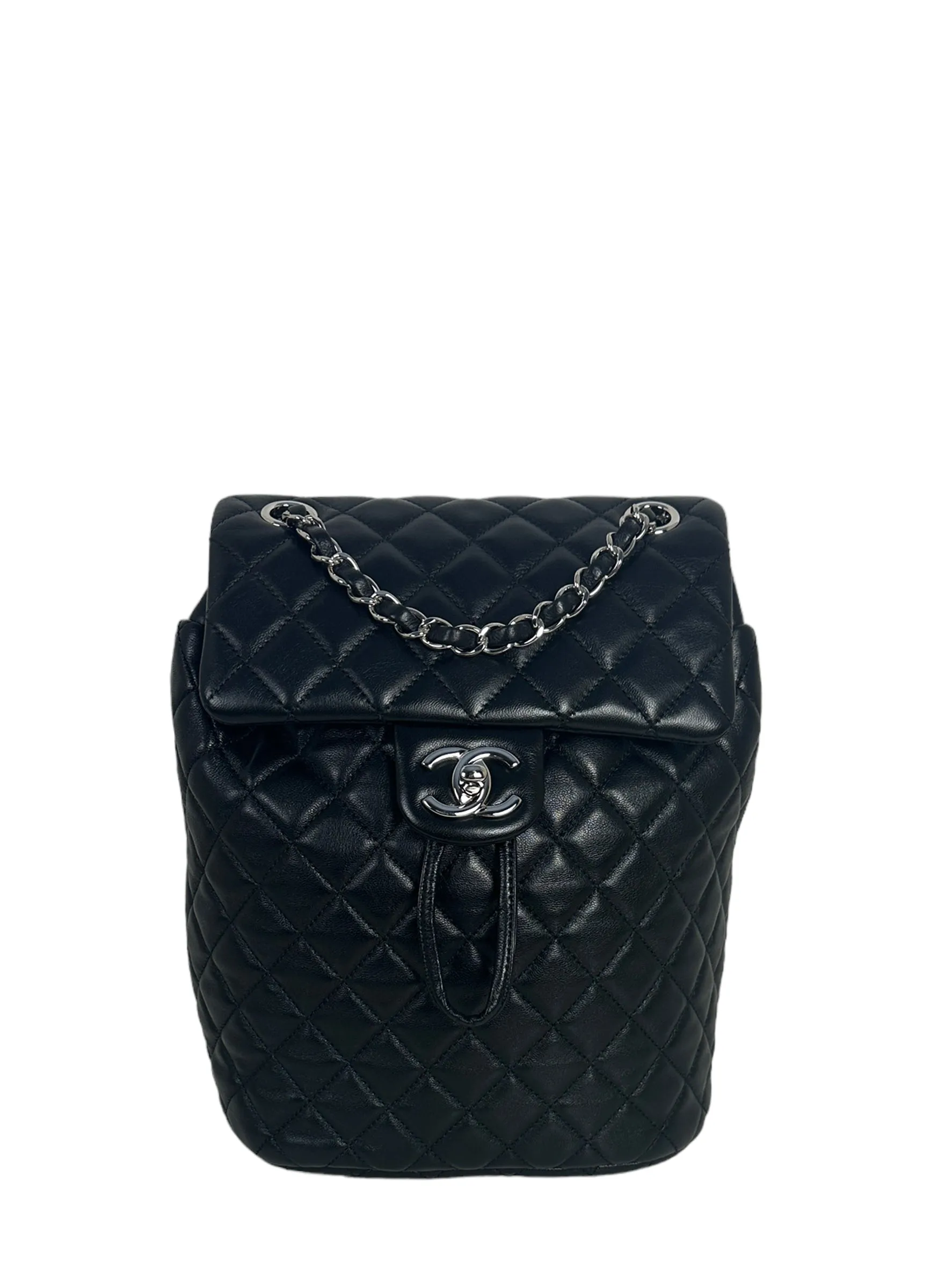 Chanel Black Lambskin Quilted Small Urban Spirit Backpack Bag