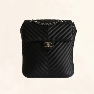 Chanel | Chevron Urban Spirit Backpack with Silver Hardware | Large
