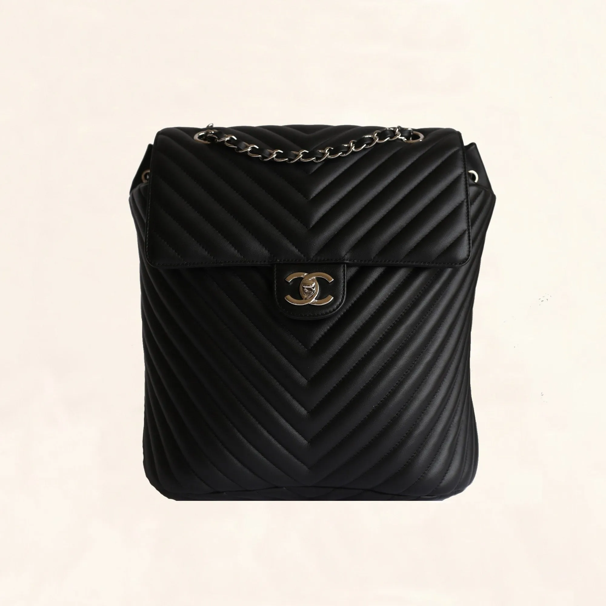 Chanel | Chevron Urban Spirit Backpack with Silver Hardware | Large