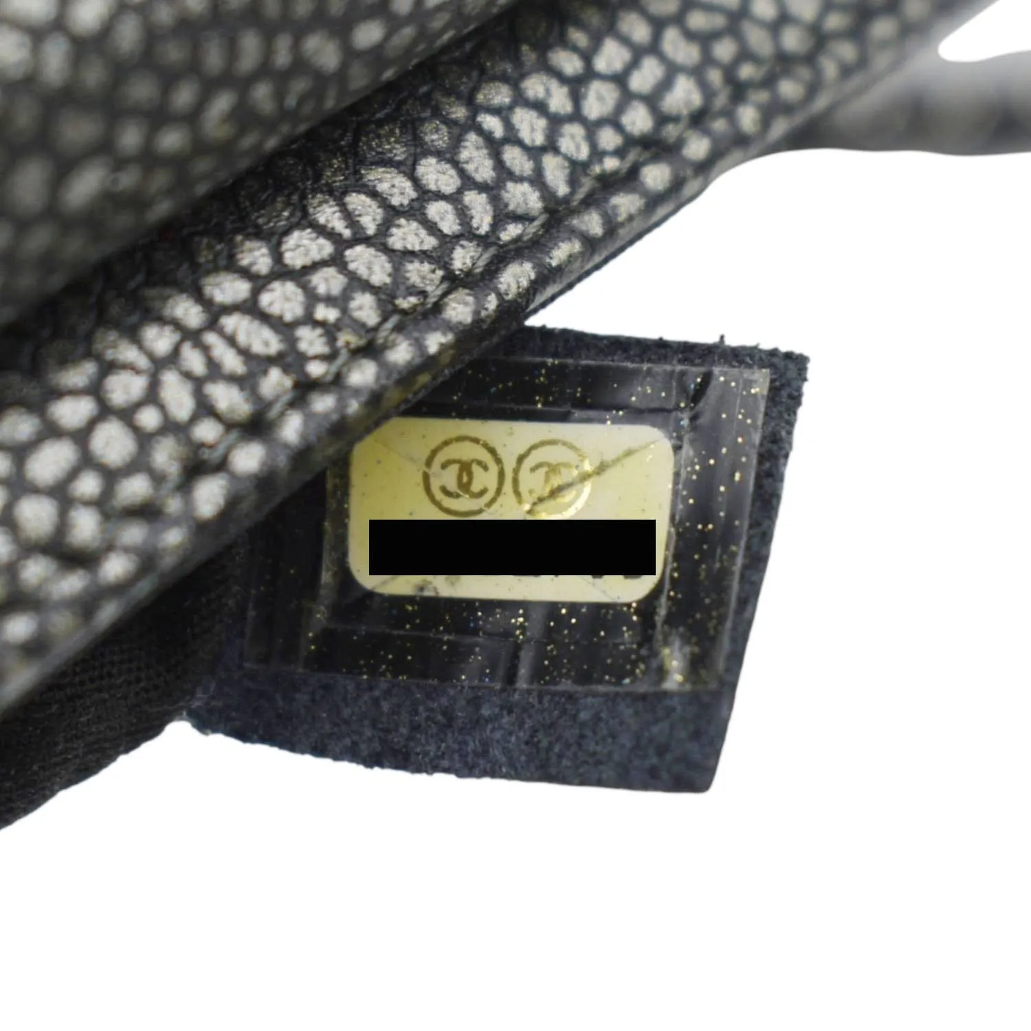 CHANEL Half Moon Caviar Leather Wallet on Chain Crossbody Bag Gray