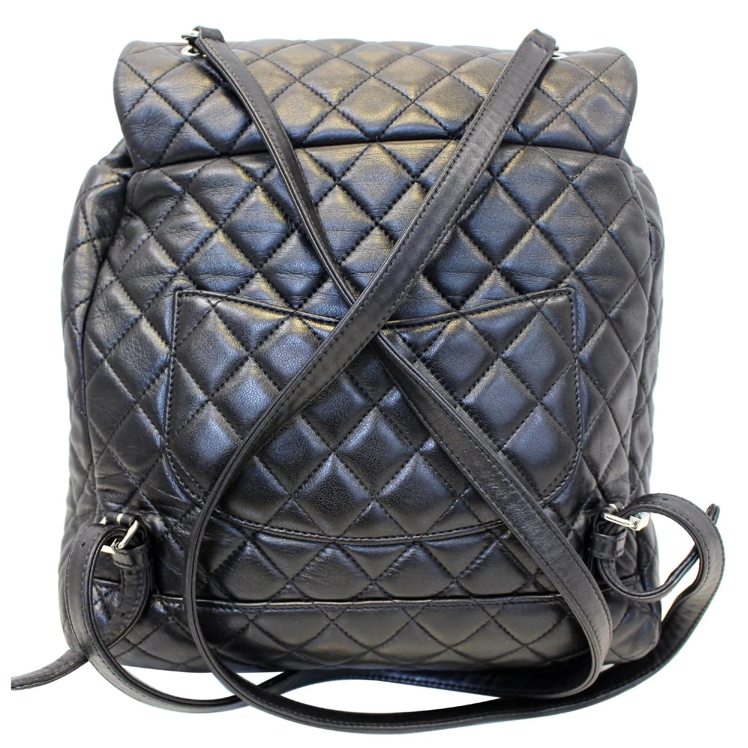 CHANEL Urban Spirit Lambskin Leather Backpack Bag Black
