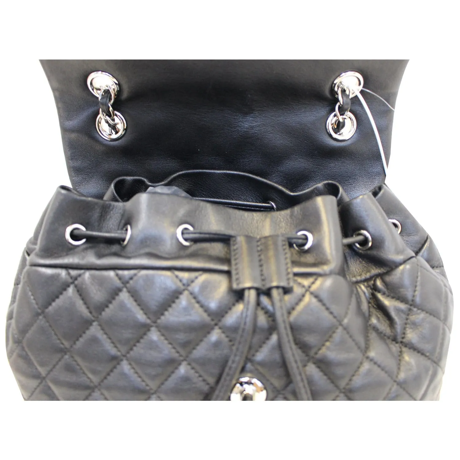 CHANEL Urban Spirit Lambskin Leather Backpack Bag Black