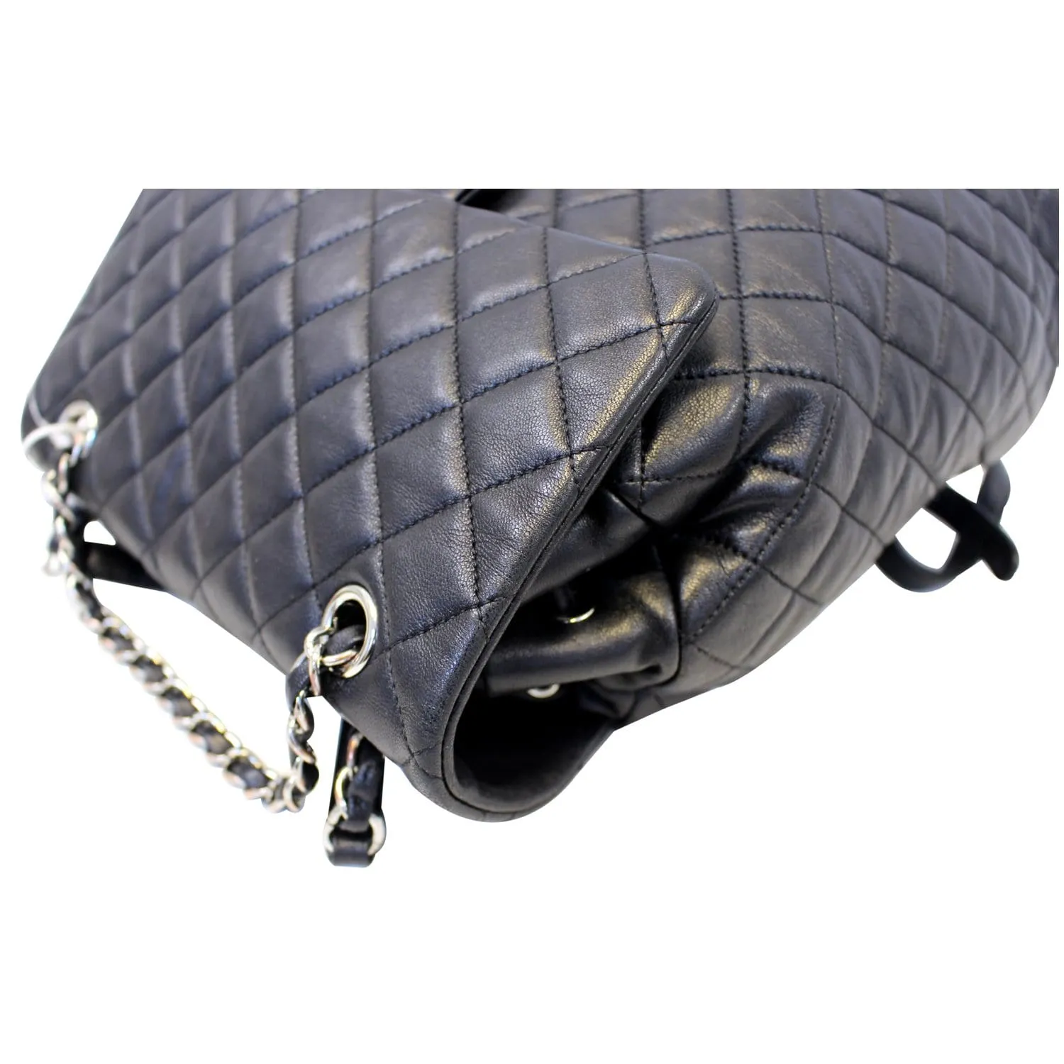 CHANEL Urban Spirit Lambskin Leather Backpack Bag Black