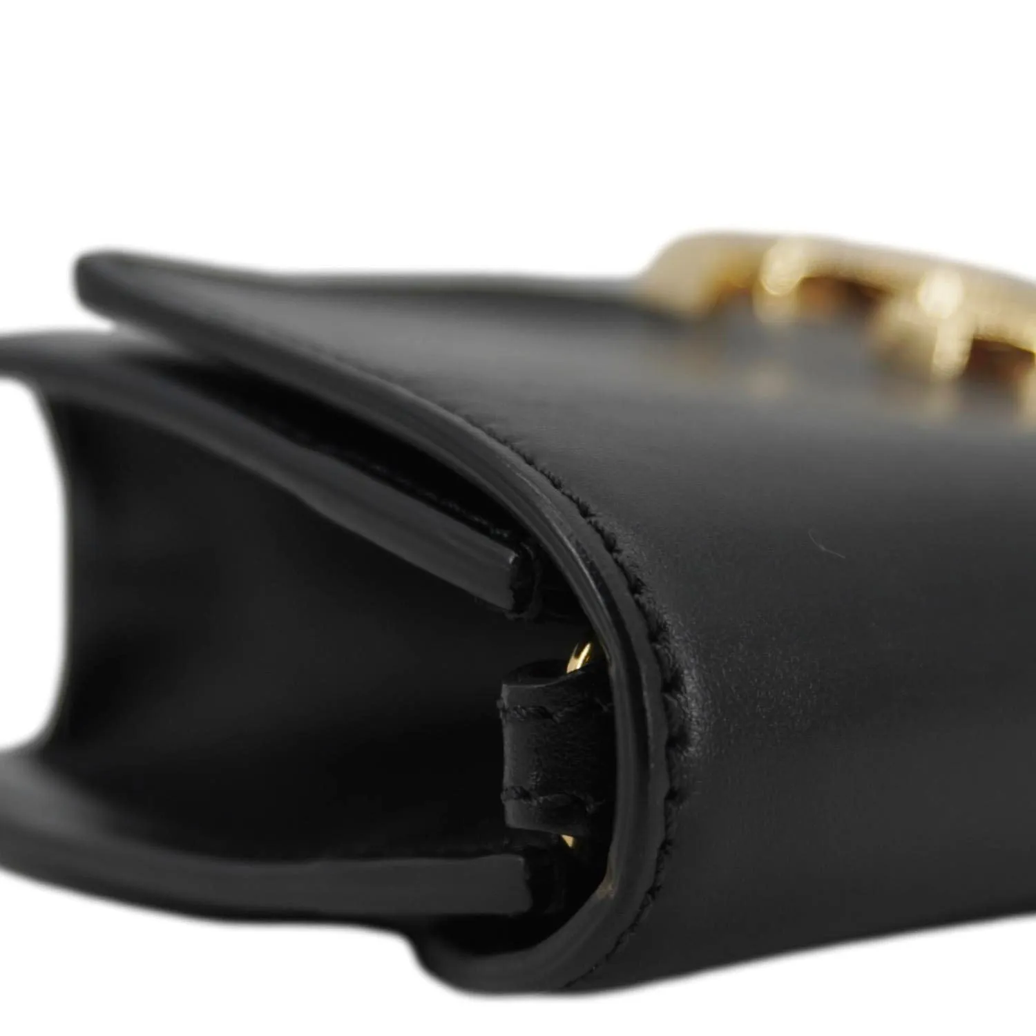 CHLOE C Chain Suede Clutch Crossbody Bag Black