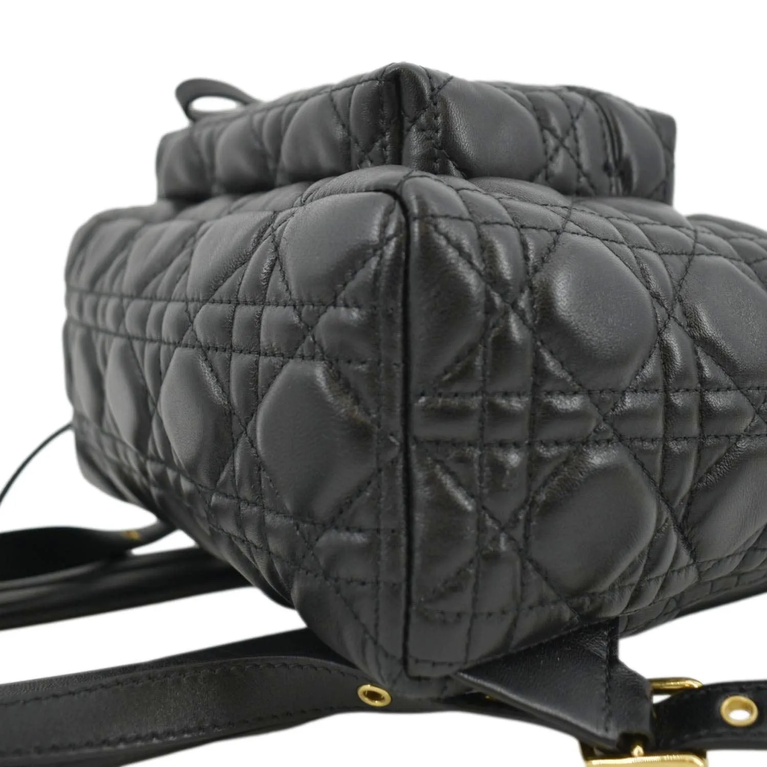 CHRISTIAN DIOR Cannage Quilted Leather Backpack Black