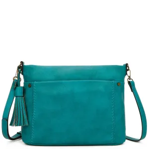 Christina Crossbody Vegan Leather Bag - Teal