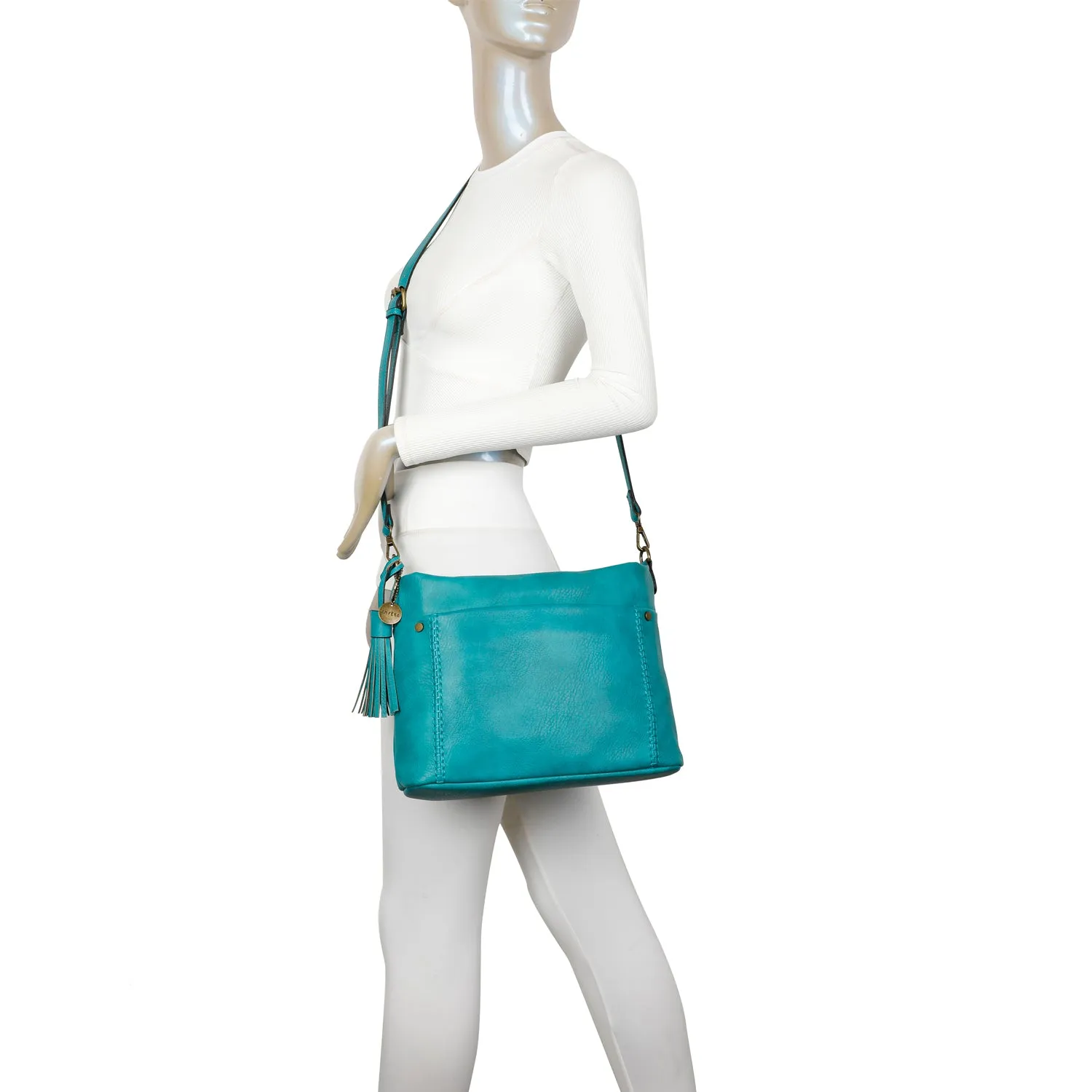Christina Crossbody Vegan Leather Bag - Teal