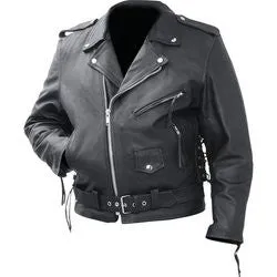 Classic Men's Leather Motorcycle Jacket by Rocky Mountain Hides Free Shipping