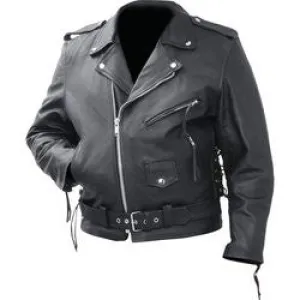 Classic Men's Leather Motorcycle Jacket by Rocky Mountain Hides Free Shipping