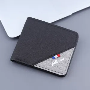 Classic Men's Short Canvas Thin Cloth Men's Wallets