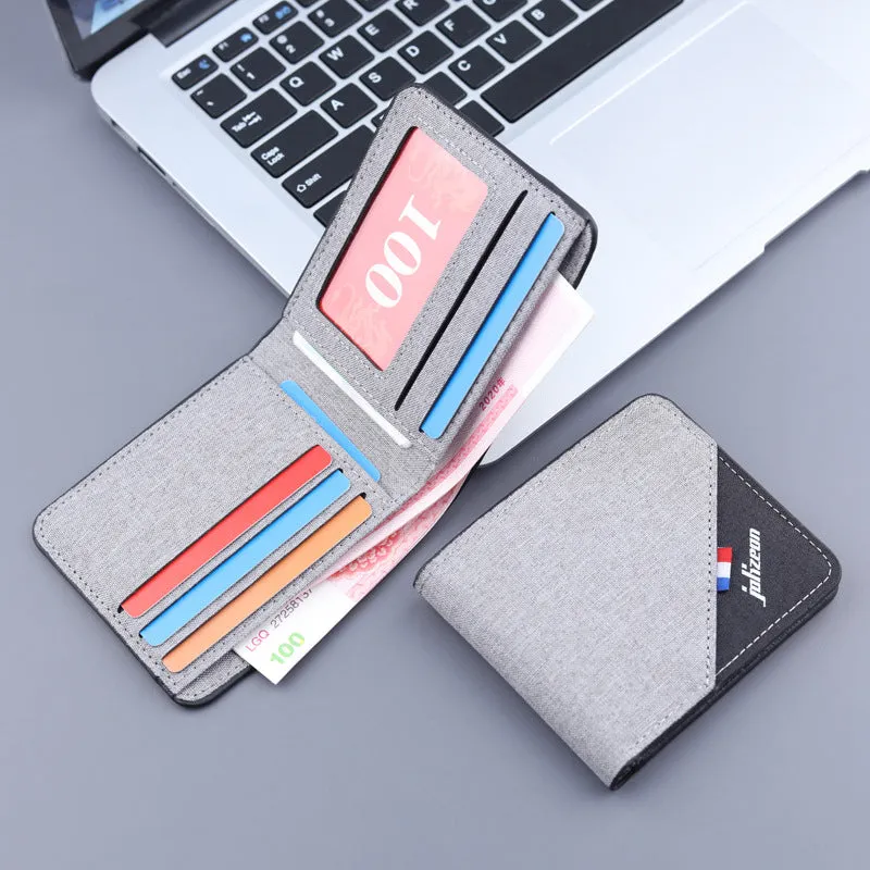 Classic Men's Short Canvas Thin Cloth Men's Wallets