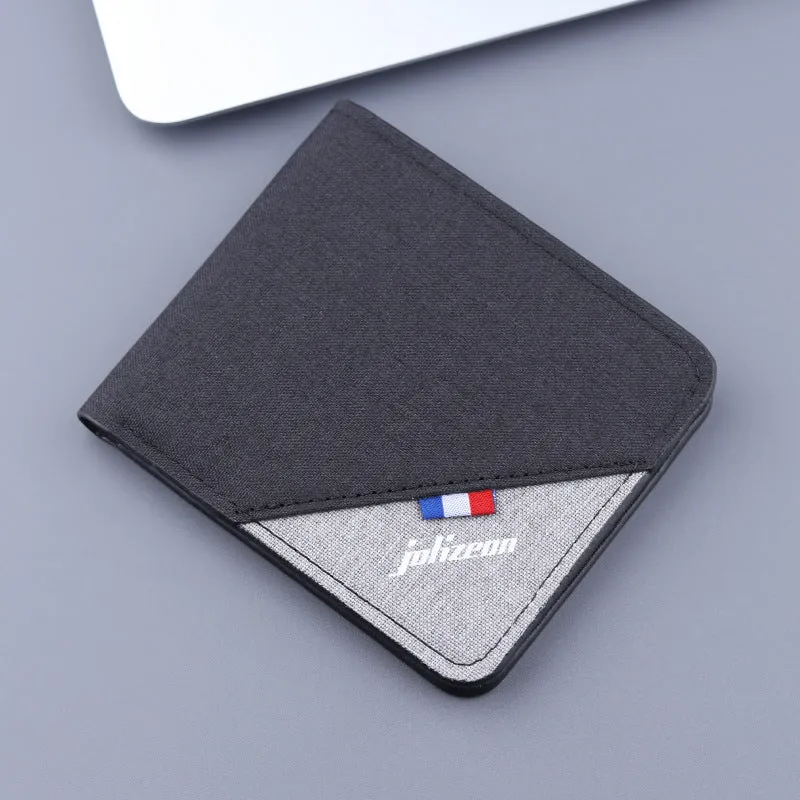 Classic Men's Short Canvas Thin Cloth Men's Wallets