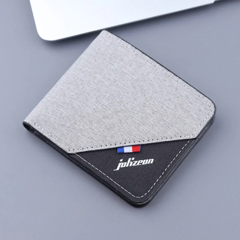 Classic Men's Short Canvas Thin Cloth Men's Wallets