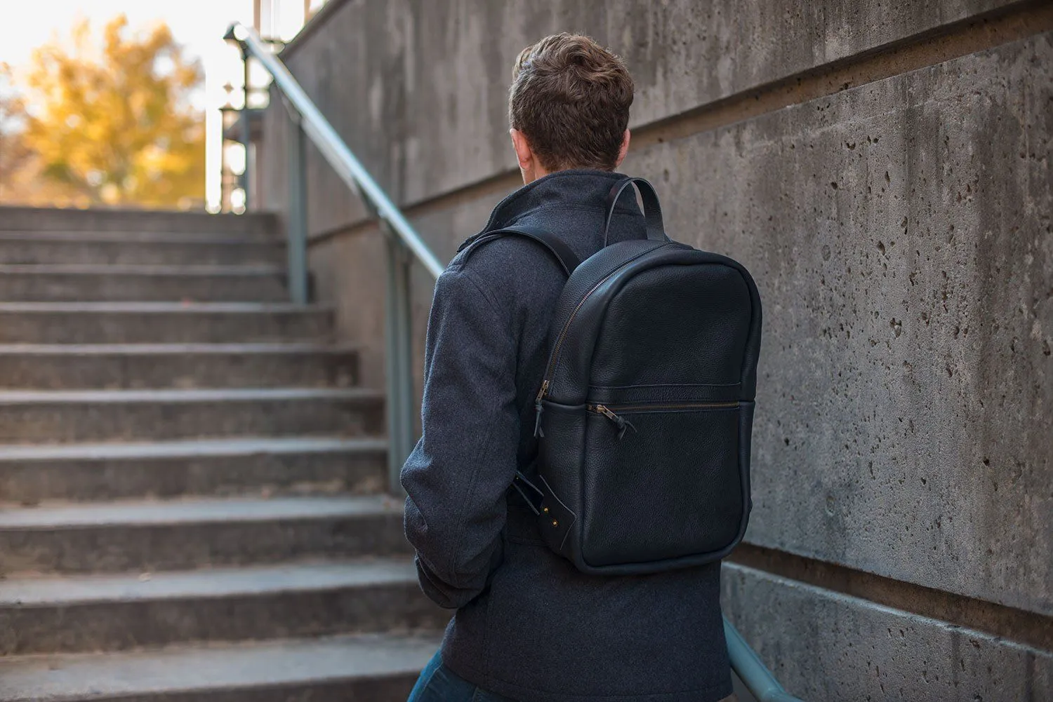 CLASSIC ZIPPERED LEATHER BACKPACK (RTS)