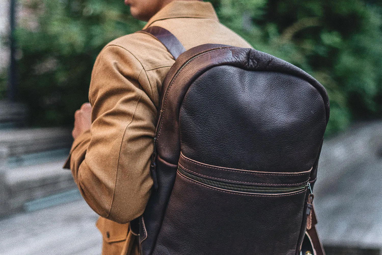 CLASSIC ZIPPERED LEATHER BACKPACK (RTS)