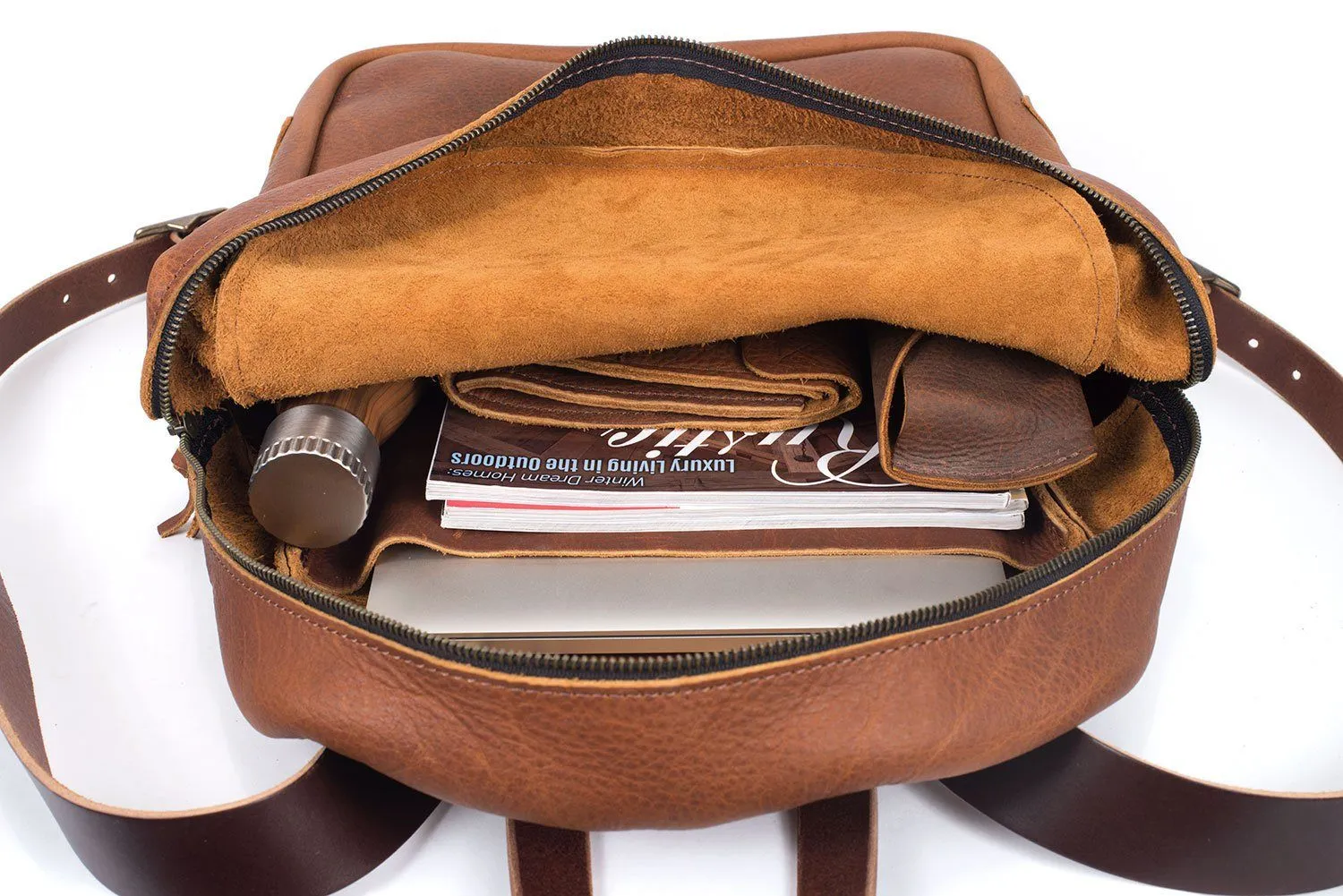 CLASSIC ZIPPERED LEATHER BACKPACK (RTS)