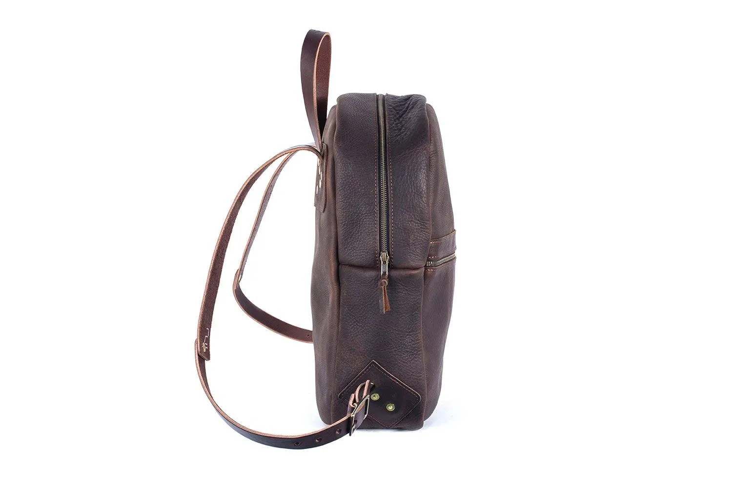 CLASSIC ZIPPERED LEATHER BACKPACK (RTS)