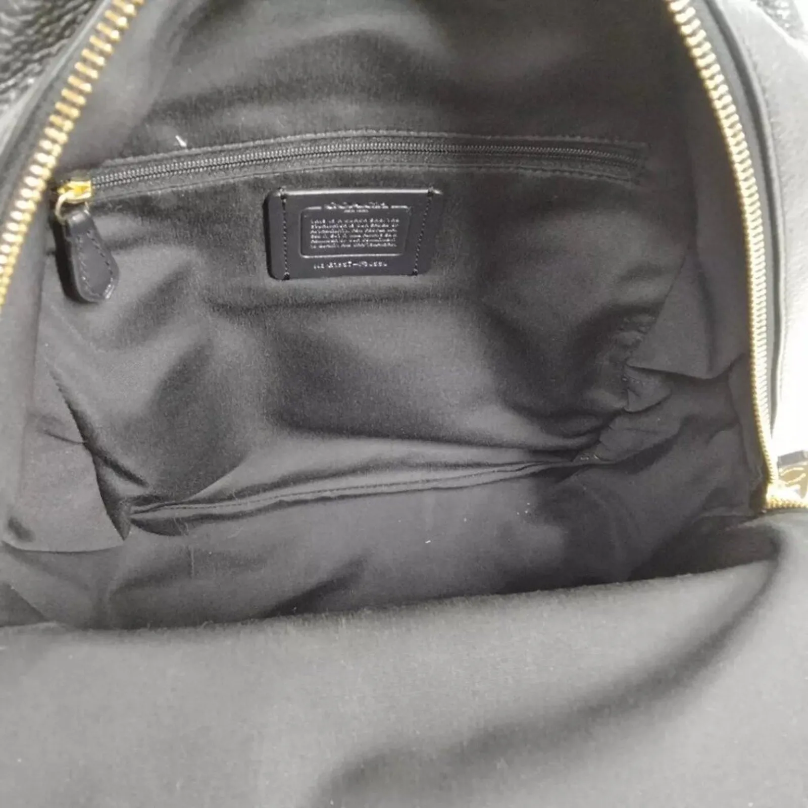 COACH Black Leather Backpack Bag