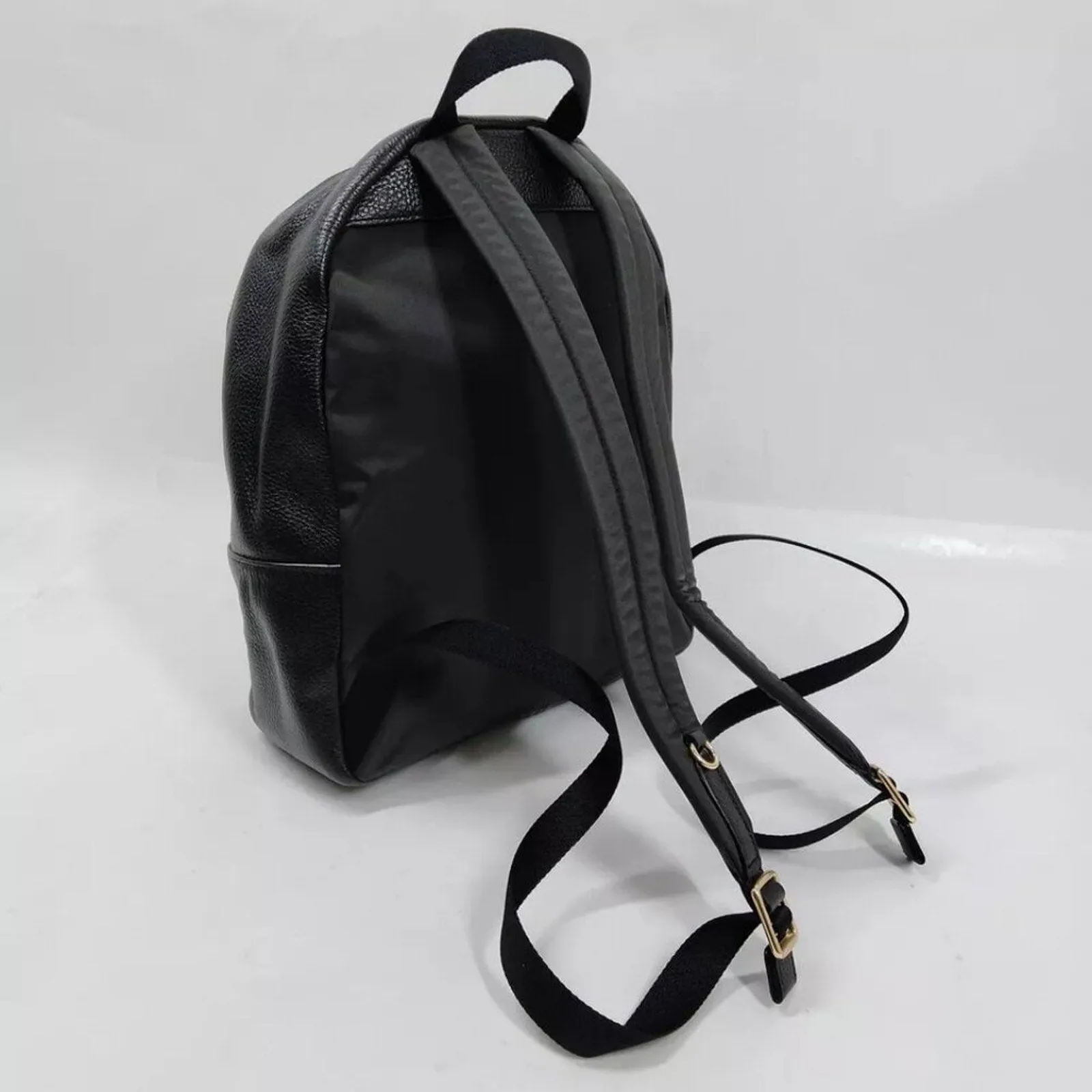 COACH Black Leather Backpack Bag