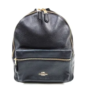 COACH Black Leather Backpack Bag