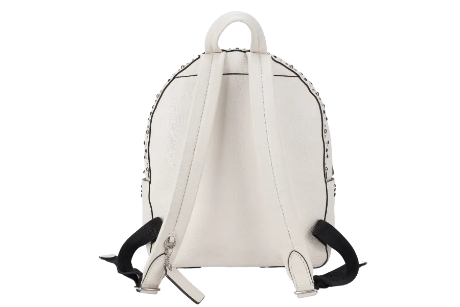 COACH CAMPUS BACKPACK WHITE PRAIRIE CALF LEATHER SILVER HARDWARE WITH DUST COVER