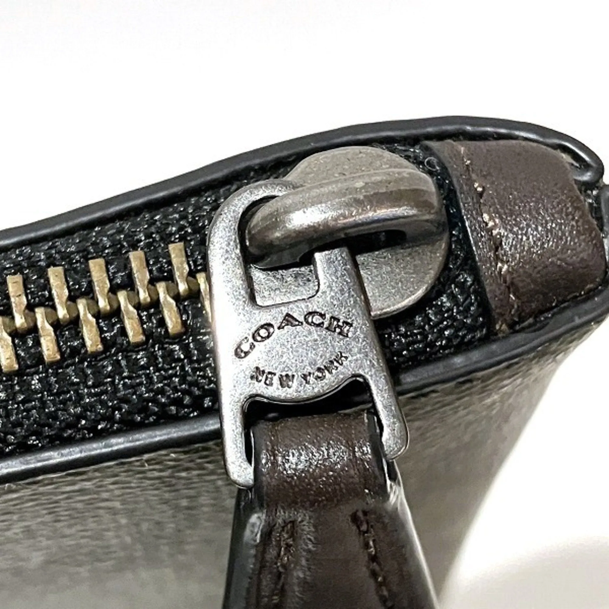 Coach COACH Signature F66546 Leather Bag Clutch Men's Women's