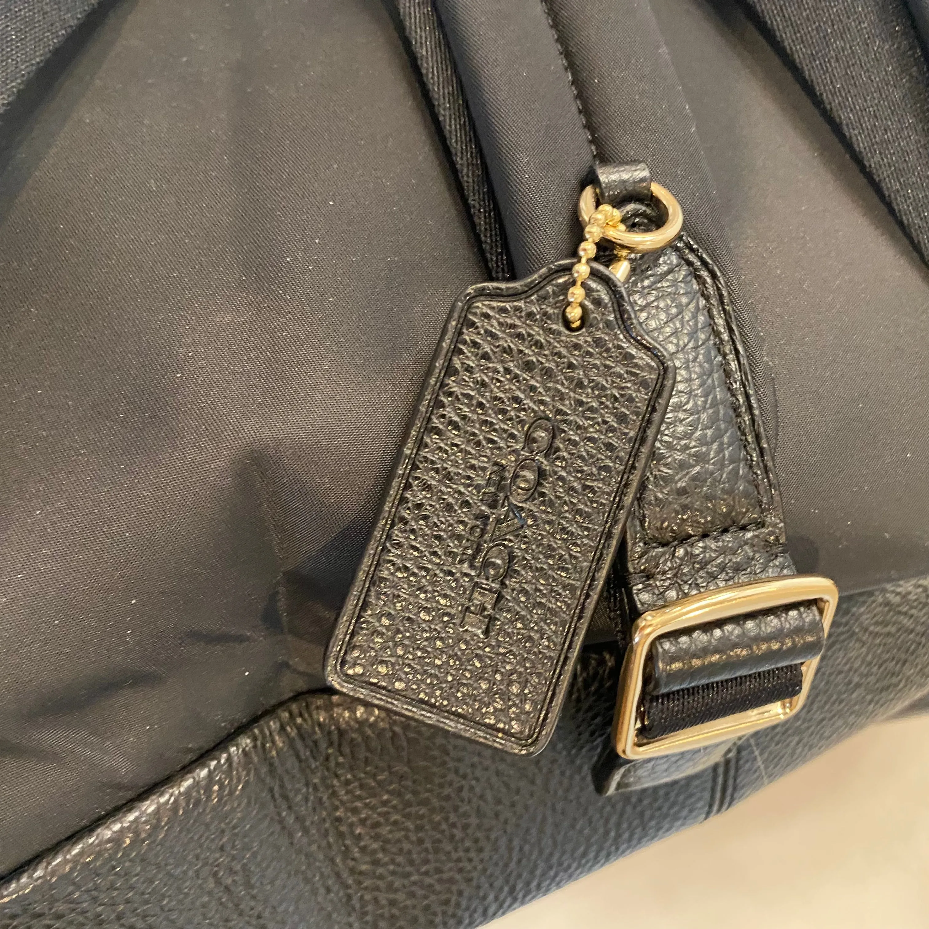 COACH Medium Charlie Black Leather Medium Backpack