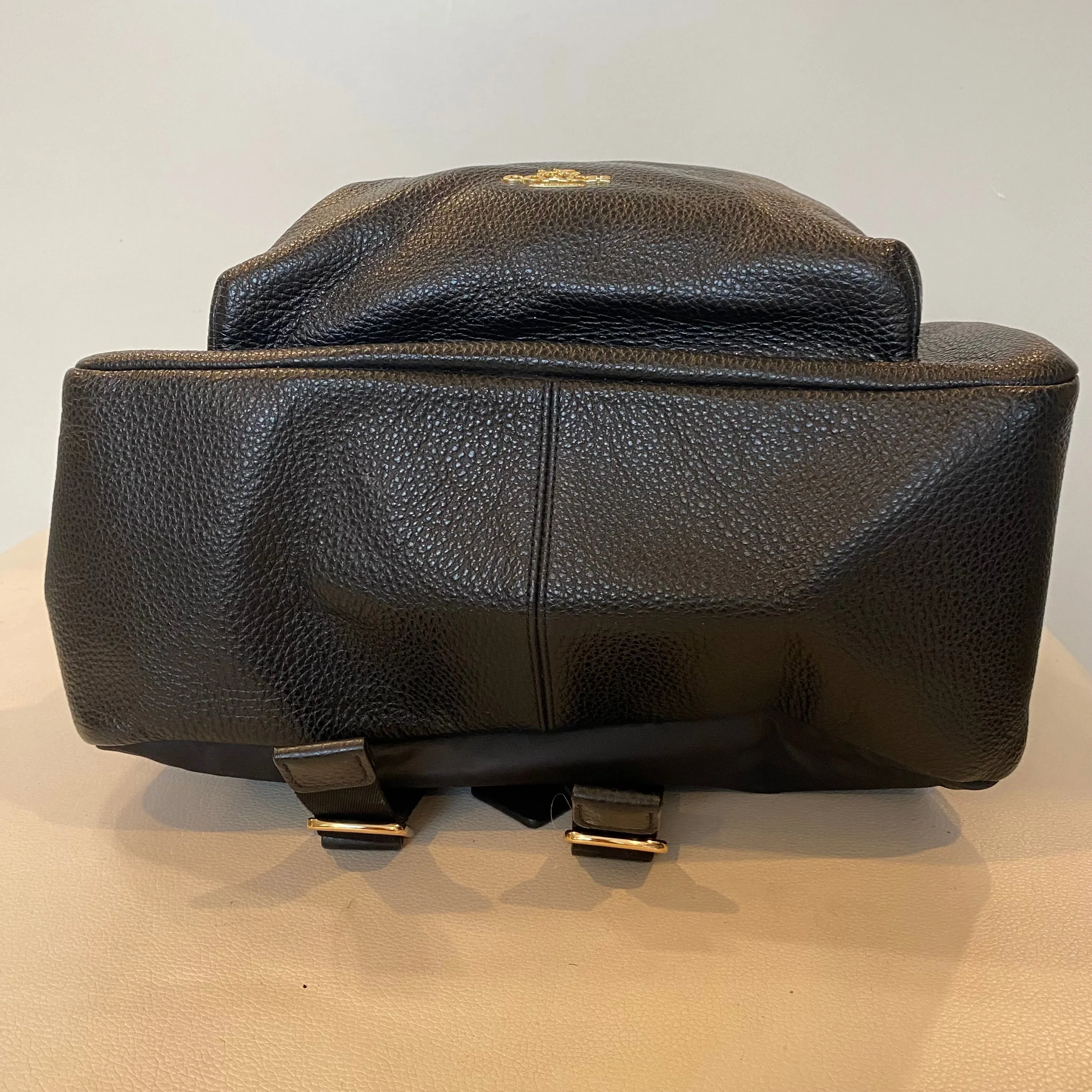 COACH Medium Charlie Black Leather Medium Backpack