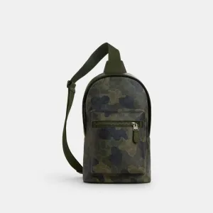 Coach West Pack In Signature Camo Print Signature Canvas-Qb-Dark Shamrock Multi