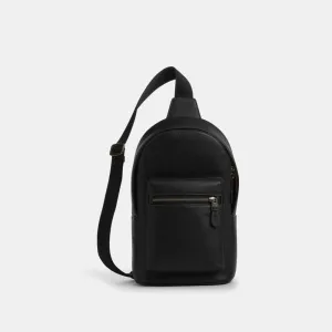 Coach West Pack Pebbled Leather-Gunmetal-Black