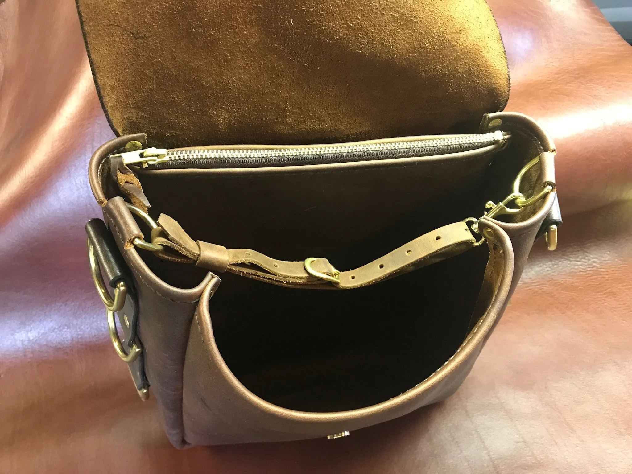 Convertable Shoulder-Backpack Leather Bag
