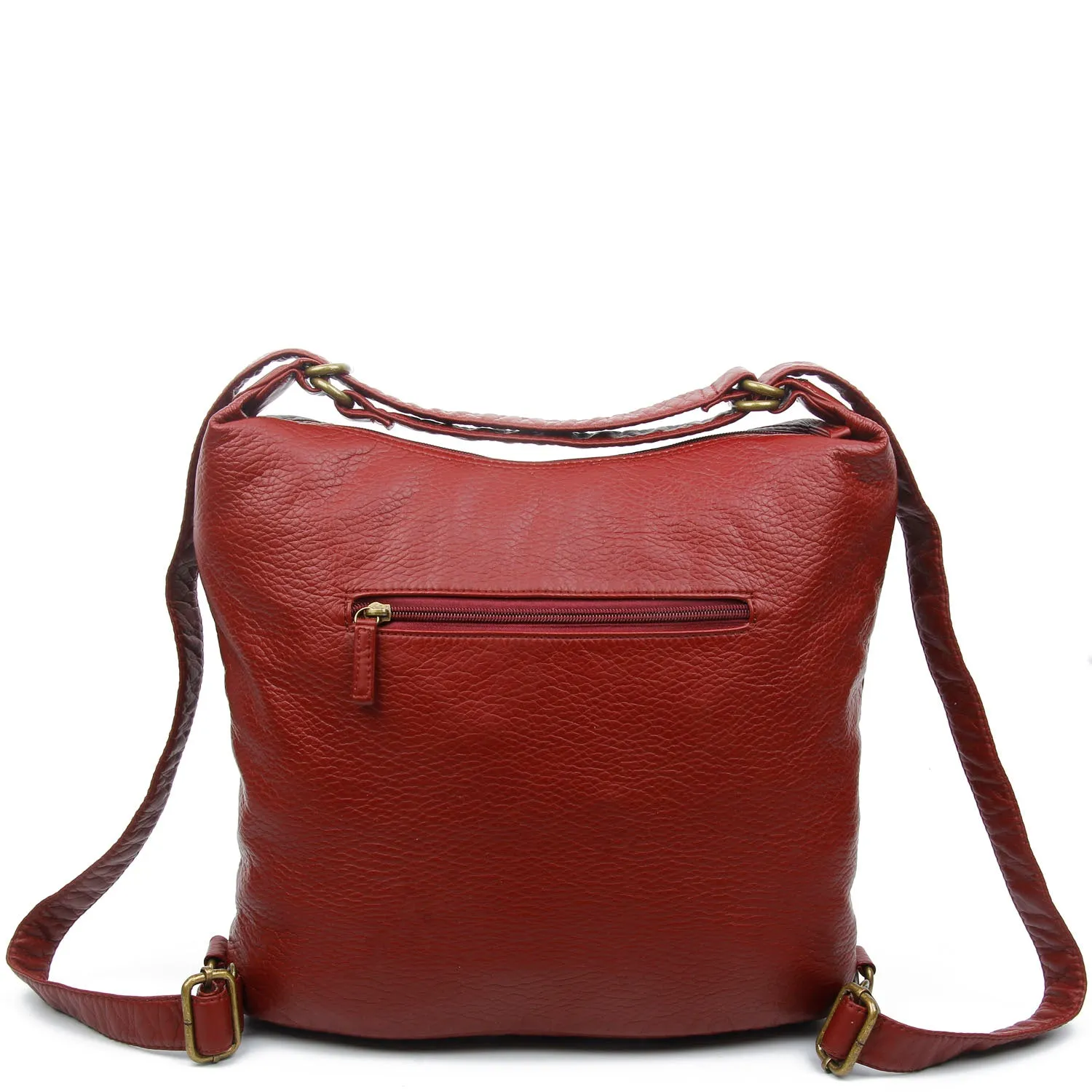 Convertible Crossbody Backpack - Burgundy