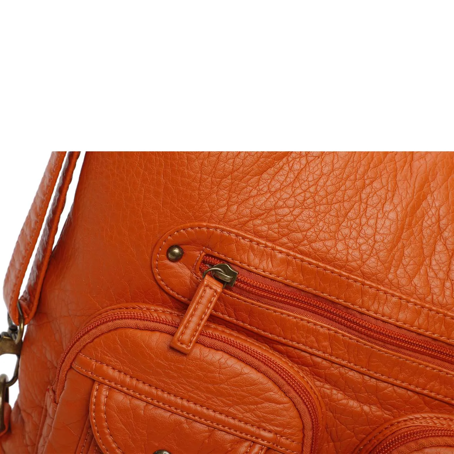 Convertible Crossbody Backpack - Orange