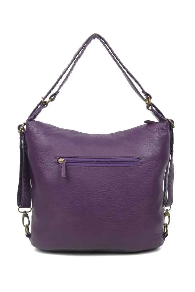 Convertible Crossbody Backpack - Purple