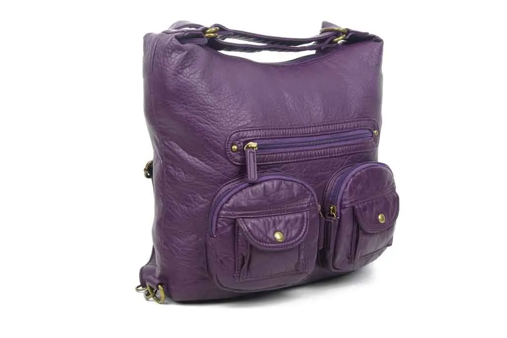 Convertible Crossbody Backpack - Purple