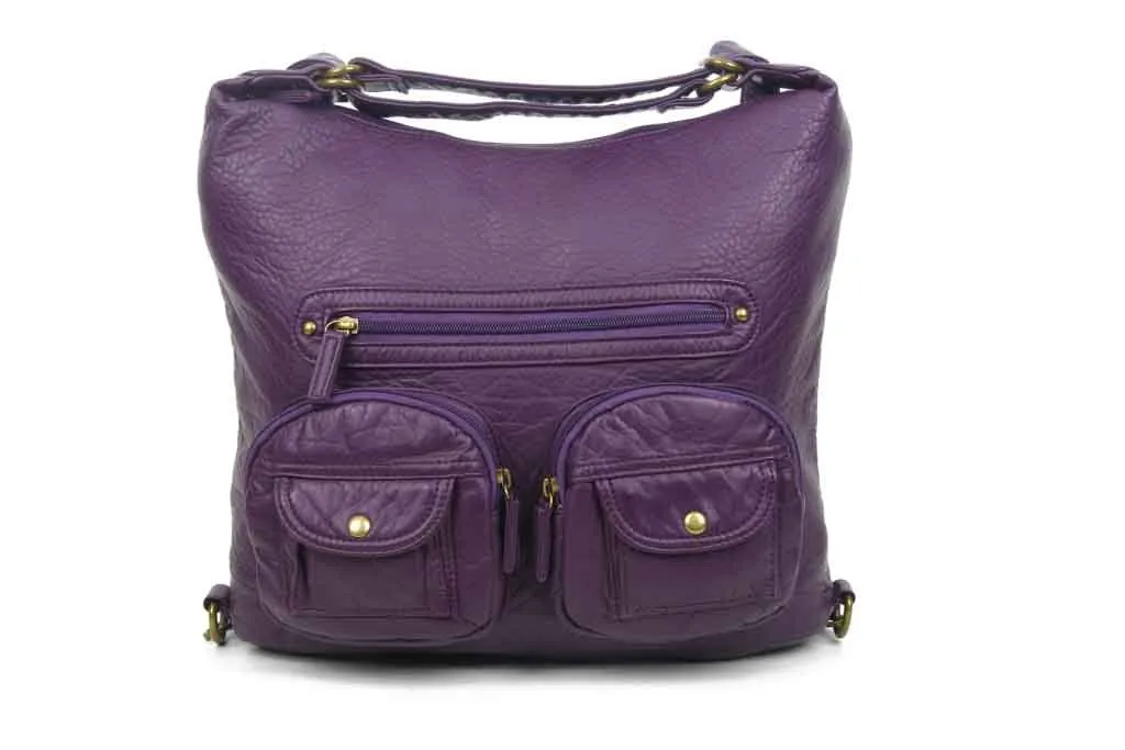 Convertible Crossbody Backpack - Purple